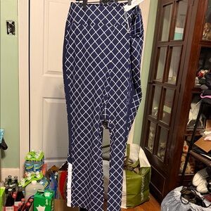 Kinona Purple and White Grid Pattern Pants